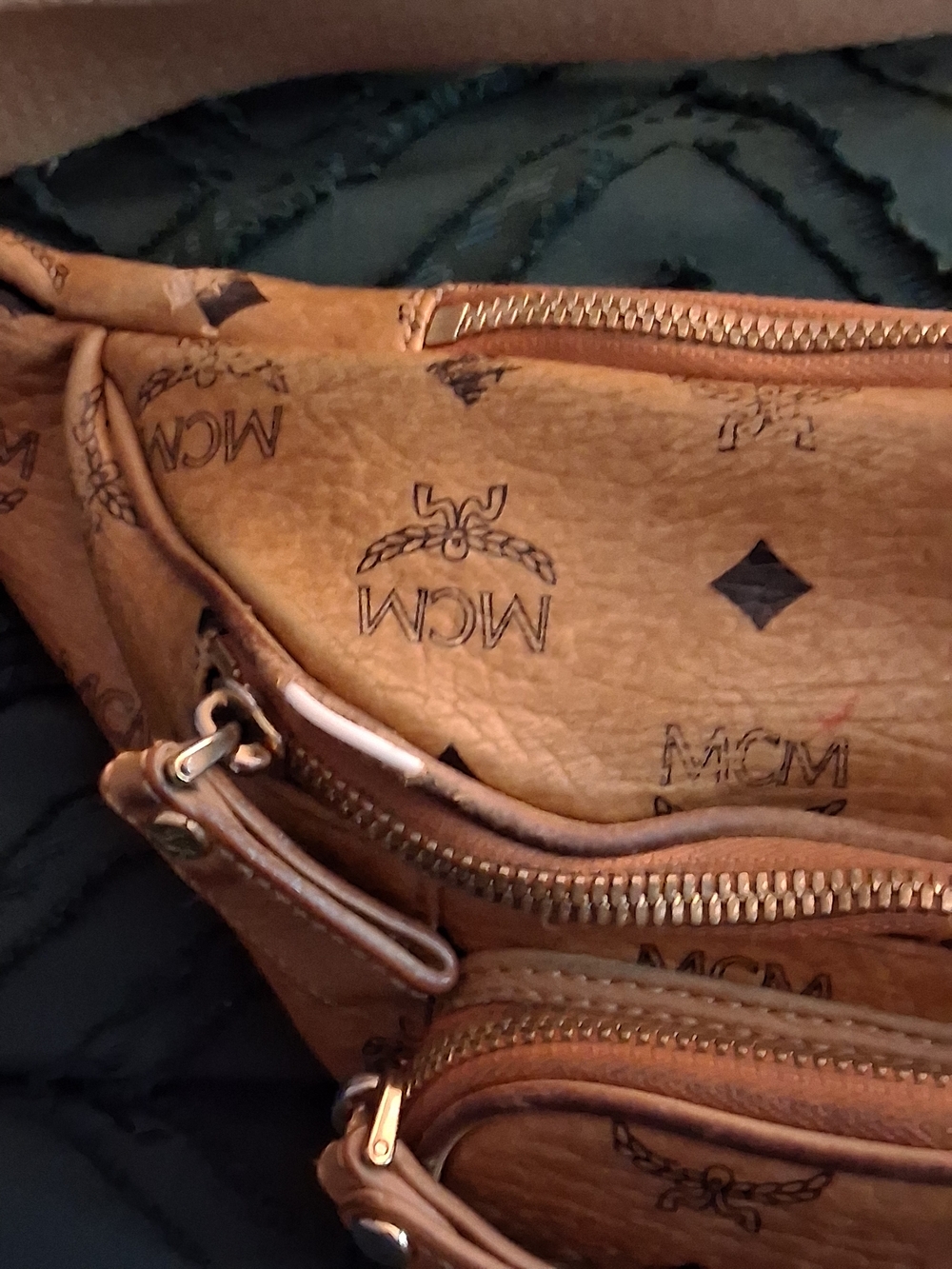 MCM Cognac Visetos Logo Belt Bag - Picture 2 of 2